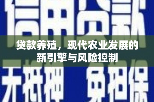 中原贷款养殖，现代农业发展的新引擎与风险控制