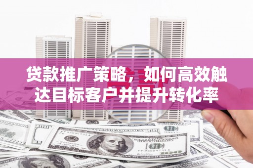 盖州贷款推广策略，如何高效触达目标客户并提升转化率