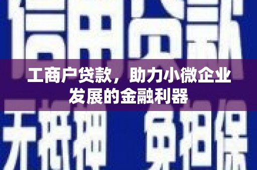 华安工商户贷款，助力小微企业发展的金融利器