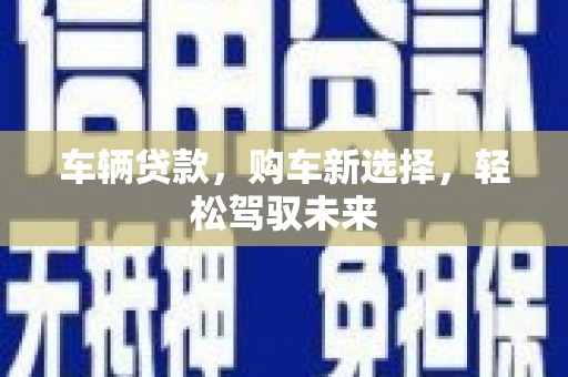 龙文车辆贷款，购车新选择，轻松驾驭未来