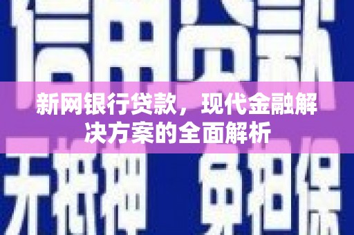 沧源新网银行贷款，现代金融解决方案的全面解析
