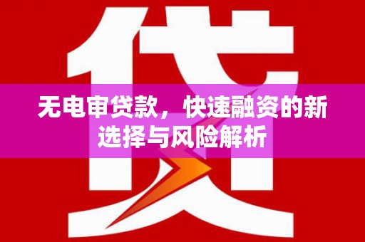云安无电审贷款，快速融资的新选择与风险解析